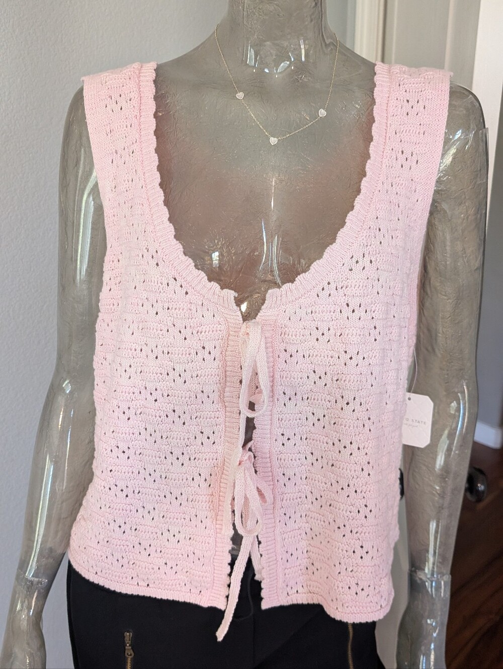 Altar'd State Crocheted 100% Cotton Front Tie  Vest Top Size XXL Nwt ❤️
